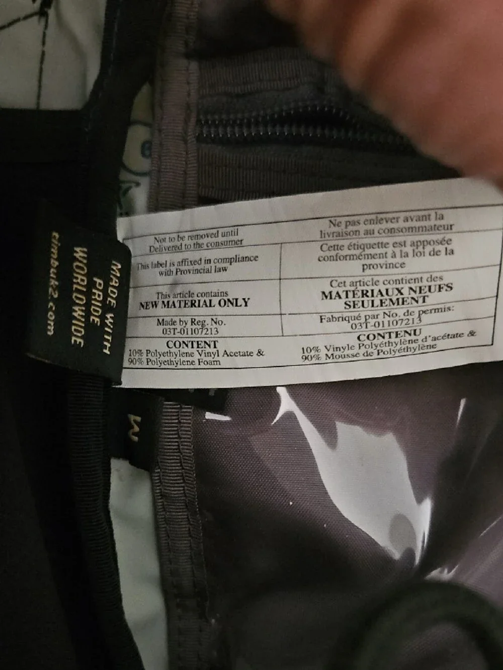 Timbuk2 Gray Messenger Bag with Navy Patch